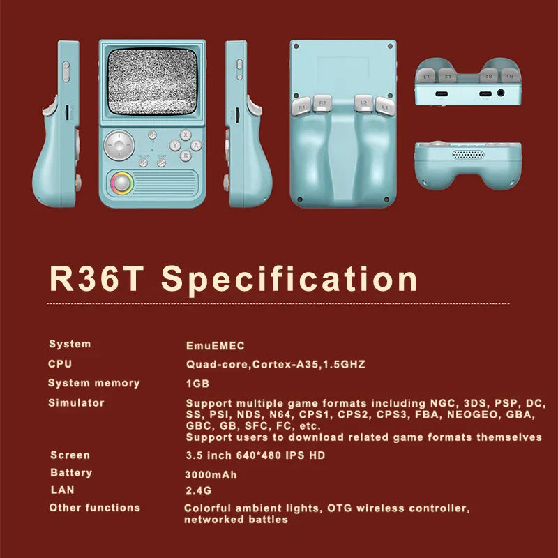 R36T Retro Handheld Video Game Console